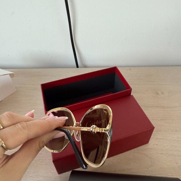 NWT Cartier Trinity Sunglasses Metal Frame Brown - Picture 10 of 15